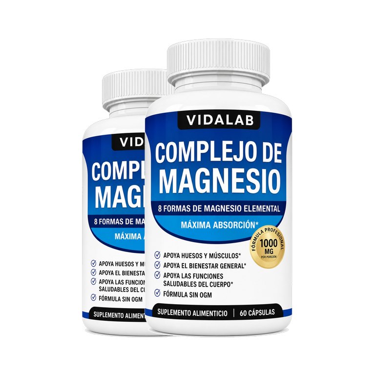 Dos frascos de VIDALAB Complejo de Magnesio