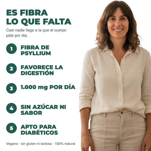 Es fibra lo que falta: 1.000 mg por día, sin azúcar, apto diabéticos