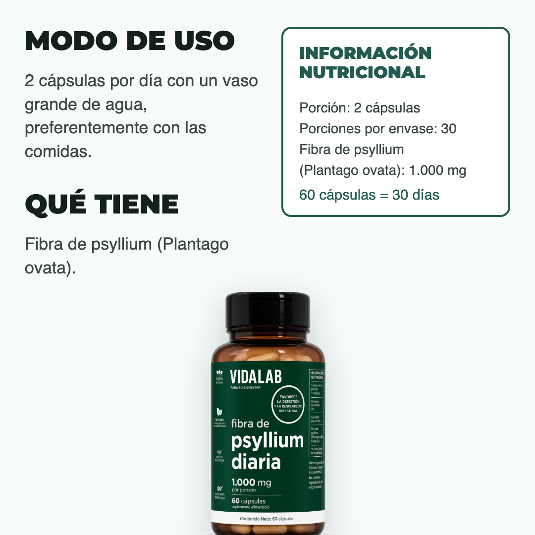 Modo de uso, otros ingredientes e información nutricional